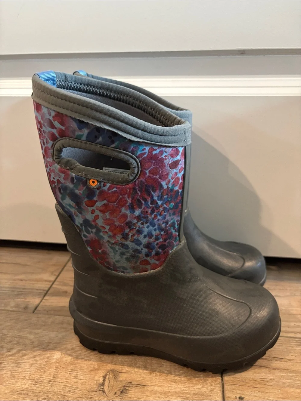 Kids Waterproof Rain/Winter -35 Boots - Multicolor Pattern Size 12